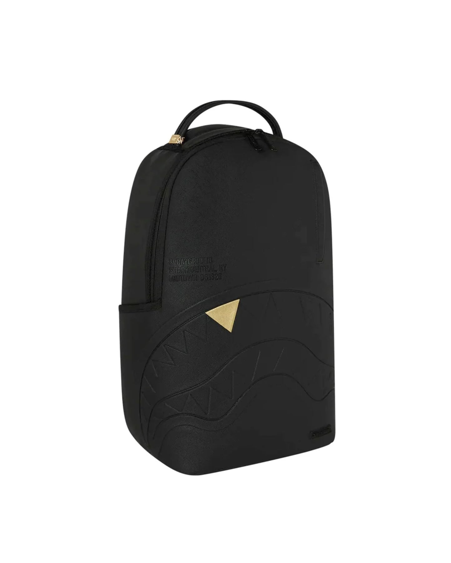SPRAYGROUND BLACKED OUT EMBOSSED GOLD TOOTH BACKPACK