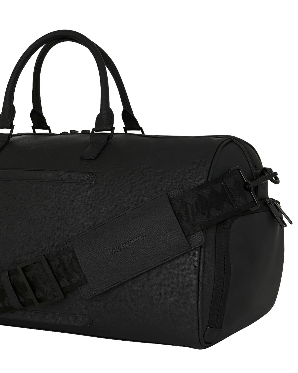 SPRAYGROUND BLACKED OUT EMBOSSED GOLD TOOTH DUFFLE