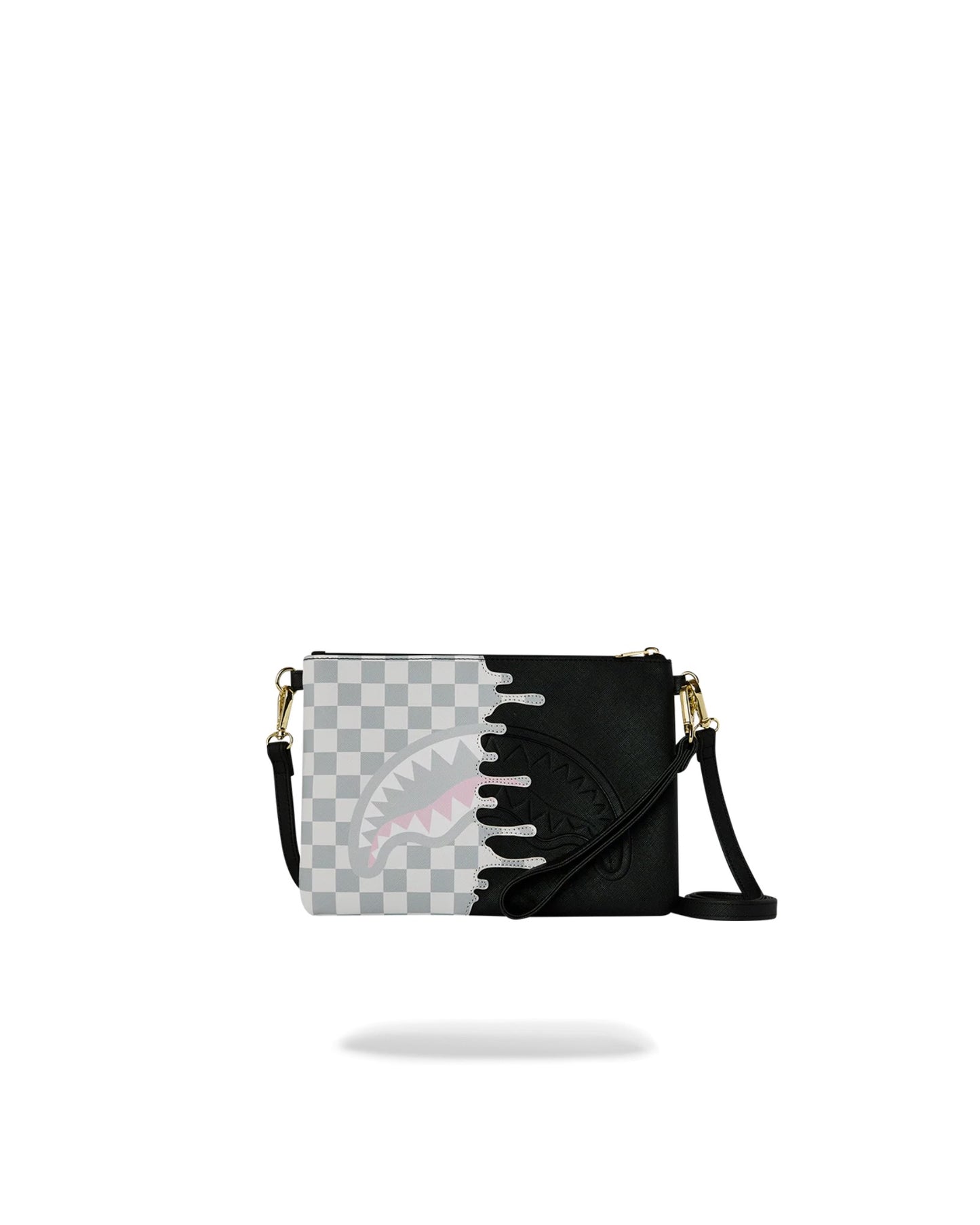 SPRAYGROUND CREAM CHECK SIDE DRIP CROSSOVER CLUTCH