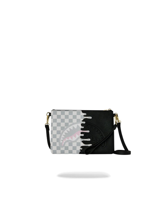 SPRAYGROUND CREAM CHECK SIDE DRIP CROSSOVER CLUTCH